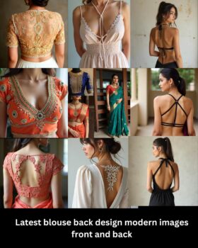 Latest blouse back design modern images front and back