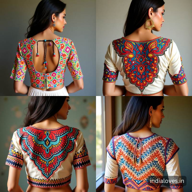 traditional blouse back neck designs 