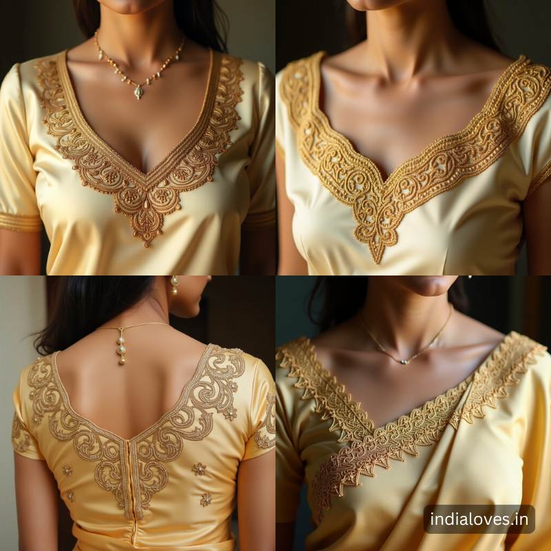 traditional blouse back neck designs 