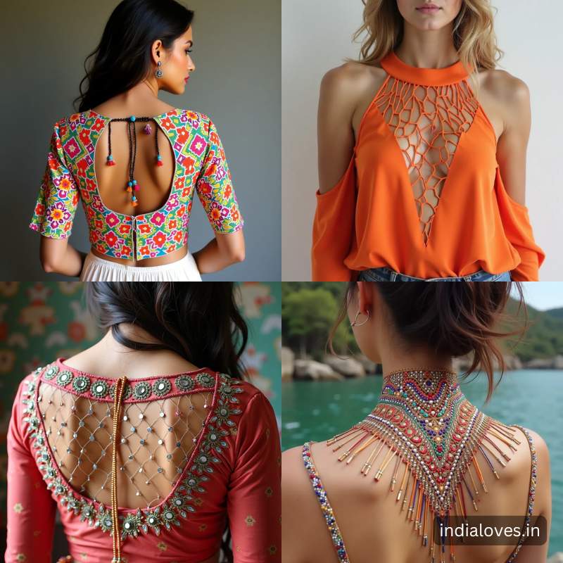 traditional blouse back neck designs images