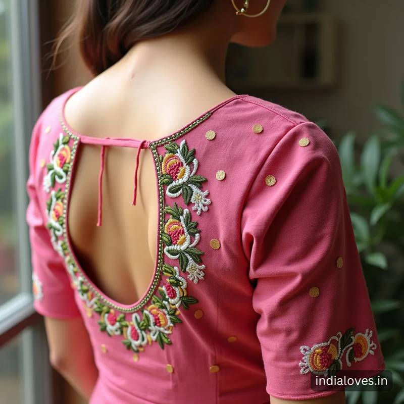 traditional blouse back neck designs images2