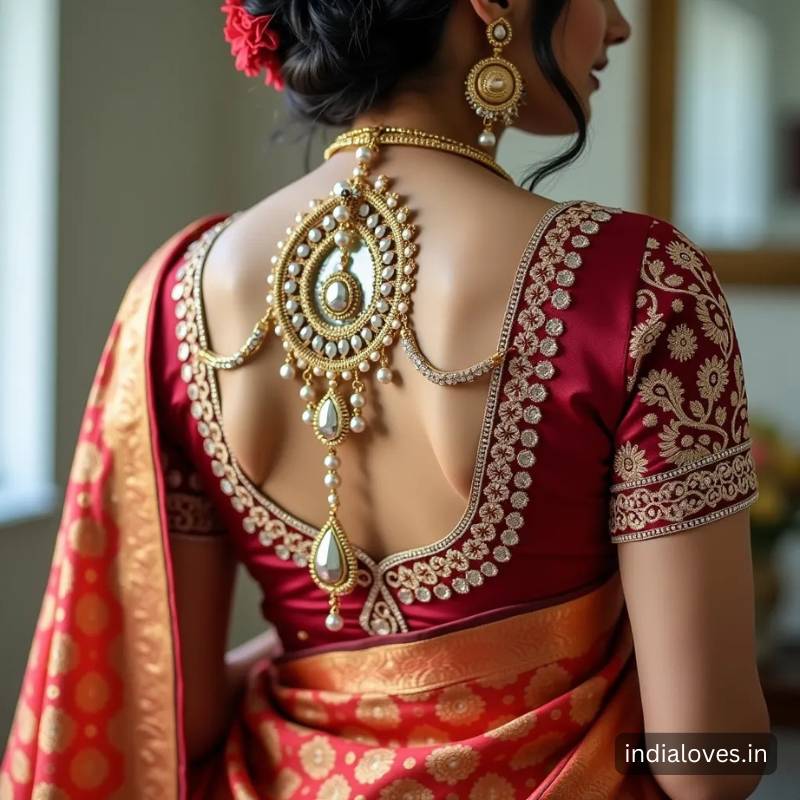 traditional blouse back neck designs images9